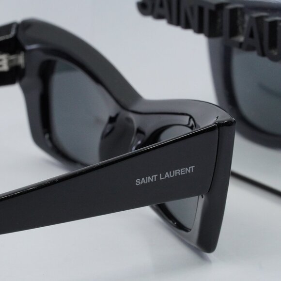 Saint Laurent SL702 001 Black Cat Eye Sunglasses - Picture 5 of 10